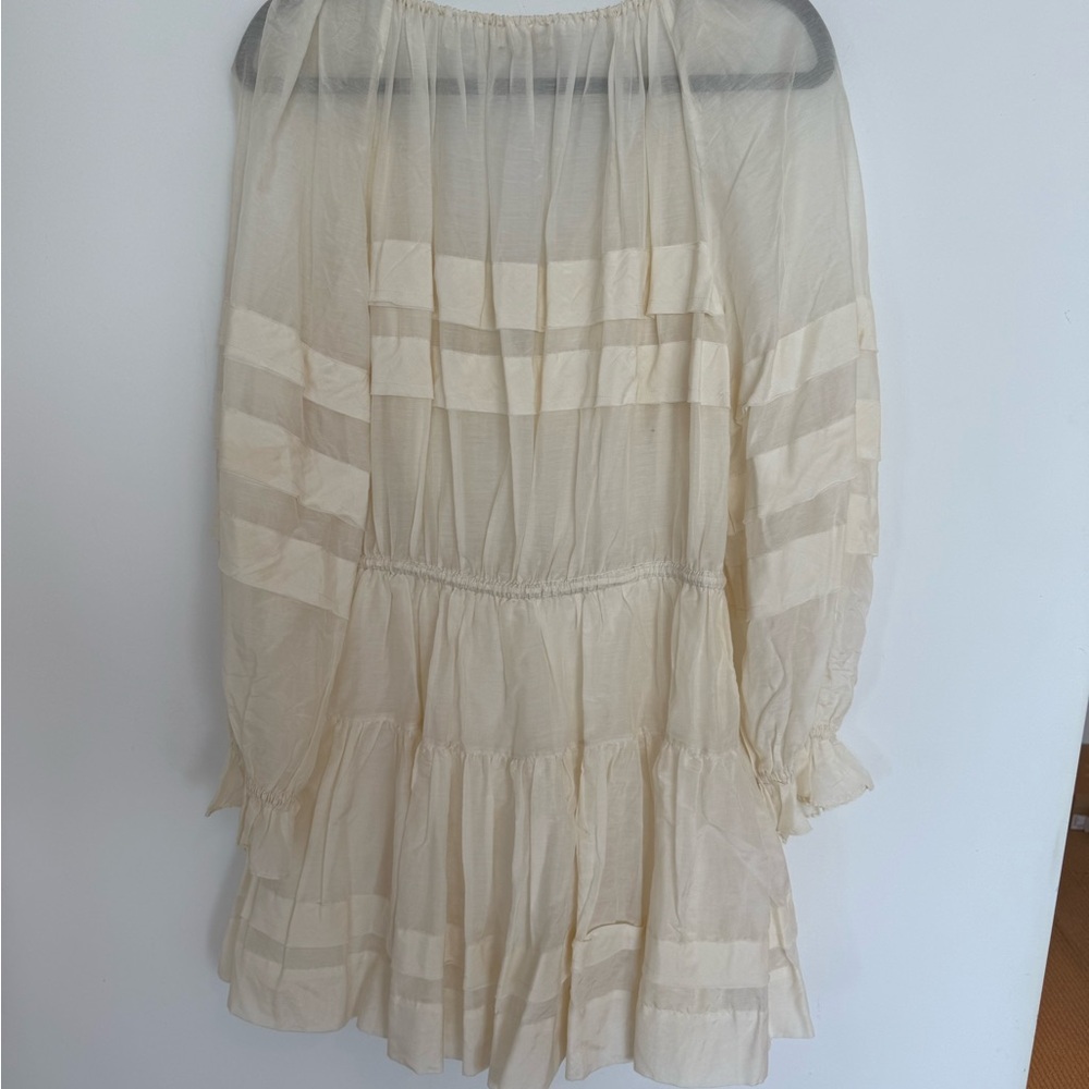 Ulla Johnson NWOT Polly Ruffled Longsleeve Ivory Mini Dress Size 6 - Picture 7 of 9